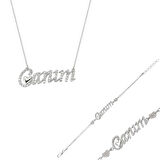 925 Ayar Gümüş Canım Yazılı Kalp Set ST2610068