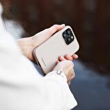 Vonmahlen iPhone 15 Pro Max için Manyetik Silikon Kılıf - Krem