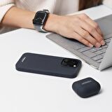 Vonmahlen iPhone 15 Plus için Manyetik Silikon Kılıf - Lacivert