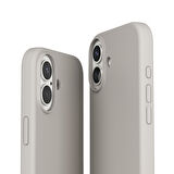 Vonmahlen Yumuşak Silikon Kapak & Kılıf iPhone 16 Plus - Krem