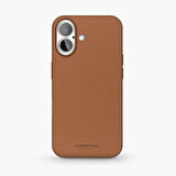 Vonmahlen Deri Kılıf iPhone 16 Kahverengi