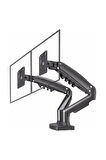 VONTECH F160  MNT02 17-27 AMORTİSÖRLÜ STAND ÇİFT KOL LCD / LED MONİTÖR TUTUCU STAND ASKI APARATI