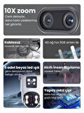 Avenir AV-M13 4g Simkartlı Solar Panelli 3 Lensli 12mp Full Color Gece Görüşü Çift Yönlü Ses Kamera