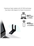 S LİNE 1300MBPS USB 3.0 Wifi Adaptörü Dual Band 2.4ghz/5ghz /kablosuz usb Adaptör