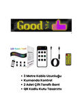 Matrix Led Panel Cama Yapışan Telefon Kontrollü Led Ekran Panel 16X64 - 92MM-374MM 