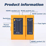 S Line HDMI Kablo Test Cihazı +RJ45 Test Cihazı