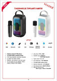 LEADER LP121 RGB Bluetooth USB AUX FM Radyo Kablosuz Mikrofon TAŞINABİLİR TOPLANTI AMFİSİ