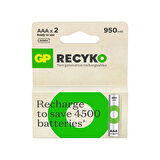 Gp Recyko 1000 Aaa İnce Kalem Ni-mh Şarjlı Pil 1.2 Volt 2li Kart