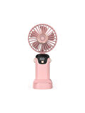  BATUR Taşınabilir Mini El Fanı 5 Ayarlı LED Ekranlı Mini El Tipi Hızı Sessiz Çalışma SL608 - PEMBE