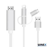 Winex 3in1 Arsky Micro, Type-C, Lightning to 4K Hdmi Hdtv Dönüştürücü
