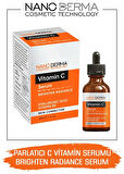 Nanoderma C Vitamin Serumu Parlatıcı Aydınlatıcı Hyaluronik Asit Vitamin B5 Serum Brighten Radiance Serum 30ML