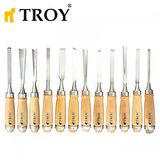 TROY 25004 Ahşap Oyma Bıçak Seti, 12 Parça