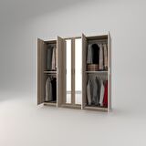 Kenzlife gardırop 6 kapaklı kapılı anemon 180*180*42 crd aynalı gardolap dolap