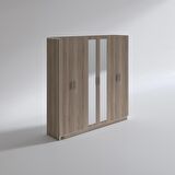 Kenzlife gardırop 6 kapaklı kapılı anemon 180*180*42 crd aynalı gardolap dolap