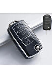 Passat B6 Parlak Sustalı Anahtar Kılıfı Kalite Siyah Gümüş