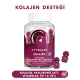 Çiğnenebilir Kolajen, Tip 1, Tip 3, Hyaluronik Asit, Vitamin B2, 60 adet, 30 günlük