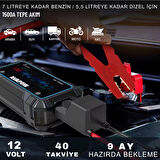 Avapow A9 29.6WH/8000MAH 1500A Jump Starter Taşınabilir Akü Takviye Kiti (Powerbank + LCD + LED Işık)
