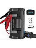 Avapow A68 32000mAh 6000A Zorla Çalıştırma İşlevli (2V'den Düşük Aküyü Çalıştıran) Jump Starter Taşınabilir Akü Takviye Kiti (Powerbank-Çift USB Portu + LED Işık)