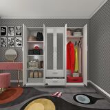 Kenzlife gardırop 6 kapılı çekmeceli begonvil180 byz aynalı kapaklı gardolap dolap