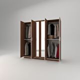 Kenzlife gardırop 6 kapaklı kapılı anemon 180*180*42 cvz aynalı gardolap dolap