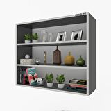 Kenzlife mutfak dolabı ıtır 060.090.30 gri 2 raflı kapaksız ofis banyo kiler evrak kitaplık