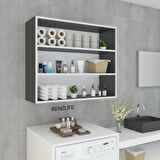 Kenzlife mutfak dolabı ıtır 090.090.30 gri 2 raflı kapaksız ofis banyo kiler evrak kitaplık