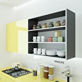Kenzlife mutfak dolabı ıtır 090.090.30 gri 2 raflı kapaksız ofis banyo kiler evrak kitaplık