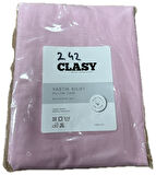 Clasy Ranforce 2 Adet Yastık Kılıfı Düz Renk Açık Pembe