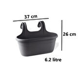 Omnipazar KRS-350 Dekoratif Plastik İnci Askılı Balkon Saksı 6.2 Litre