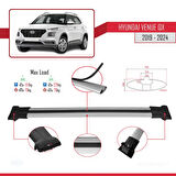 Hyundai Venue (QX) 2019 ve Sonrası ile Uyumlu FLY Model Ara Atkı Tavan Barı Gri 2 Adet