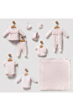 0-3 AY KIZ HASTANE ÇIKIŞI PEMBE DANTELLİ 10LU SET #427421CS-PMB