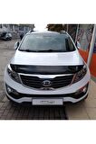 Kia Sportage Ön Kaput Koruma Rüzgarlığı 3mm Akrilik (ABS) Parlak Siyah Deflektör 2011-2015