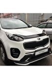 Kia Sportage Ön Kaput Koruma Rüzgarlığı 3mm Akrilik (ABS) Parlak Siyah Deflektör 2016-2018