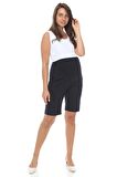 IŞŞIL 4440-Pamuk Lycra Hamile Penye Şort Siyah-XL