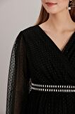 IŞŞIL A0024-Sim Puanlı Tül Maxi Hamile Abiye-BabyShower Elbise