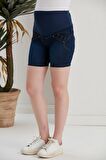 IŞŞIL 4525-Ponterez Cepli Hamile Slim Fit Kot Şort
