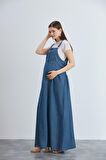 IŞŞIL 442-Mini Cep Hamile Liyosel Tulum Maxi Elbise