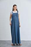 IŞŞIL 442-Mini Cep Hamile Liyosel Tulum Maxi Elbise