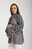 IŞŞIL 22218-Organize Puanlı OwerSize Hamile Bluz-Tunik