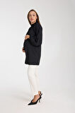 IŞŞIL 50850-Balon Kol OwerSize Hamile Crep Bluz-Tunik