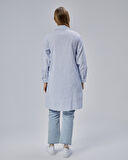 IŞŞIL 50898-Fırfırlı Poplin OwerSize Hamile Gömlek-Tunik