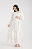 IŞŞIL 34548-Aplikeli Brode OverSize Hamile Giyim Elbise