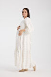 IŞŞIL 34548-Aplikeli Brode OverSize Hamile Giyim Elbise
