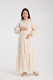 IŞŞIL 34548-Hamile Giyim OverSize Dantel Hamile Elbise
