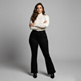 IŞŞIL 715-Büyük Beden İspanyol Paça Esnek Kot Pantolon