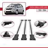 Toyota Corolla Verso (E120) 2001-2004 Arası ile Uyumlu FLY Model Ara Atkı Tavan Barı Gri 3 Adet