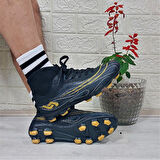 Jump 29676 Siyah-Altın Çoraplı Krampon Çimsaha Futbol Ayakkabı