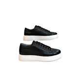 Voyager 6204 Siyah-Beyaz Hakiki Deri Erkek Ayakkabı