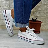 Fiyra 554 Beyaz Kısa Unisex Sneaker Keten Spor Ayakkabı