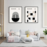 Bauhaus Minimalist  Duvar Tablosu Çerçeveli 2'li Set